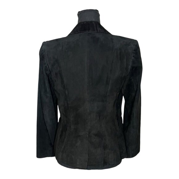 Coach 1941 Lambskin Suede Silk Lining Tuxedo Style Women's Blazer Jacket Size 8 - Picture 2 of 12